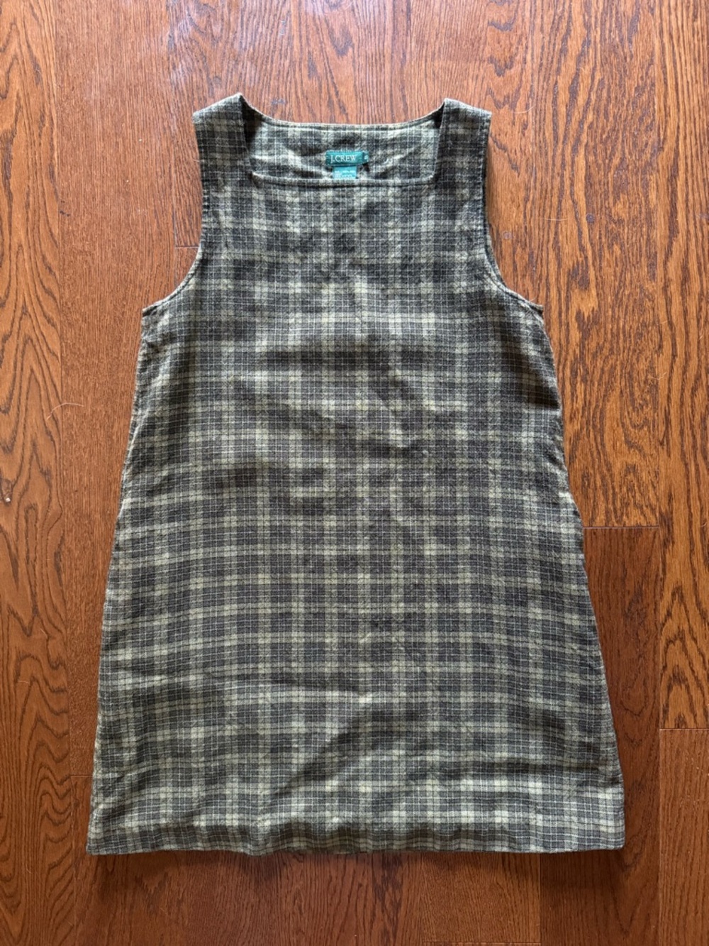Vintage 90s J. Crew wool plaid mini dress Small